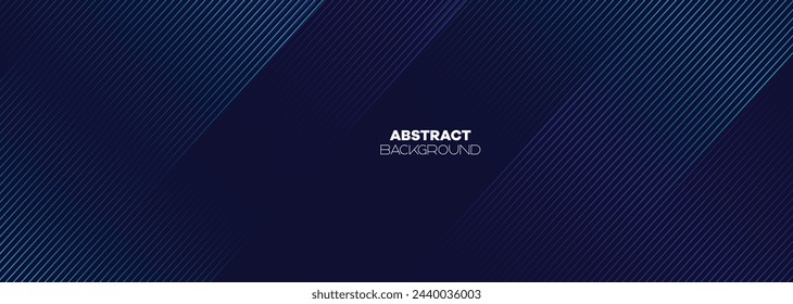 Abstract Dark Blue Green Waving Lines Technology Background. Modern Navy Blue Gradient With Glowing Lines Shiny Geometric Shape and Diagonal, for Brochure, Cover, Poster, Banner, Website, Header