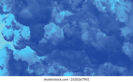 Textura Abstractas de hormigón de pared grunge azul oscuro, azul, fondo abstracto de acuarela. Textura de fondo de acuarela con nubes pintadas abstractas blancas en el cielo.	