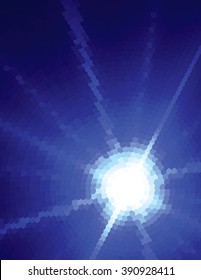 Abstract dark blue halftone dotted pattern with star circle. Vector graphic background. CMYK color mode