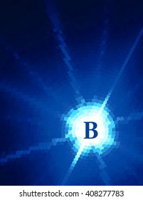 Abstract dark blue halftone dotted pattern with star circle. Vector graphic background