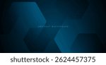 Abstract dark blue hexagonal background. Simple overlap hexagon pattern background. Eps10 vector