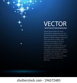 Abstract dark blue light background.  Vector illustration