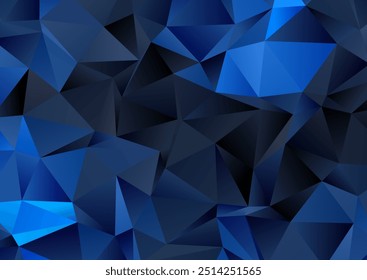 Abstrakter dunkelblauer Low-Poly-Design-Hintergrund 