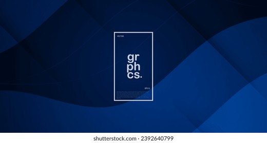 Abstract dark blue luxury backgrounds with wave geometric graphic elements for poster, flyer, digital board and concept design. Eps10 vector