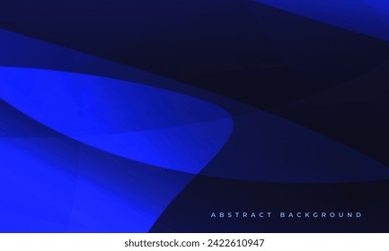 Abstract dark blue minimal background with dynamic wave shapes. Vector illustration
