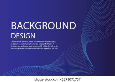 Abstract dark blue minimal vector background. Vector minimal wavy line background