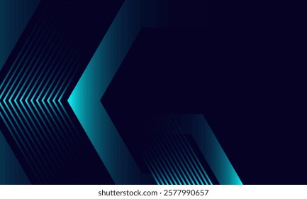 Abstract dark blue modern background with dynamic geometric overlapping hexagonal line shape.