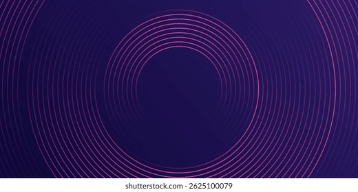 Abstract dark blue modern futuristic banner background. Glowing pink oval lines pattern design. Swirl ellipse lines element. Circular motion.