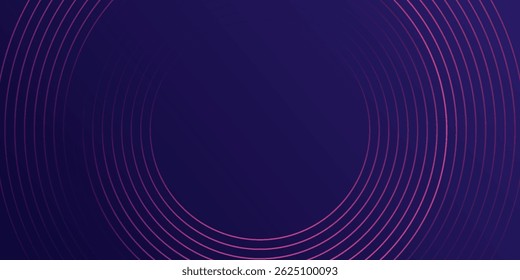 Abstract dark blue modern futuristic banner background. Glowing pink oval lines pattern design. Swirl ellipse lines element. Circular motion.