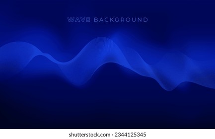 Abstract dark Blue modern wave lines background