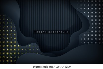 abstract dark blue navy gradient overlap layers with glitters dots background. eps10 vector