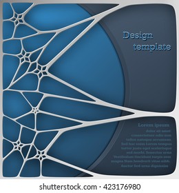 Abstract  dark blue network background.  Abstract 3D Paper Graphics design template for your business presentation. Vector illustration. 