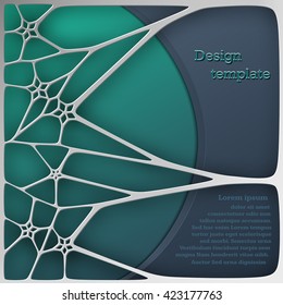  Abstract  dark blue network background.  Abstract 3D Paper Graphics design template for your business presentation. Vector illustration. 