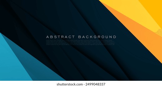 Abstractas azul oscuro y naranja gradiente triángulo 3D de fondo con sombra. Triángulo naranja y azul sobre fondo oscuro. Vector Eps10