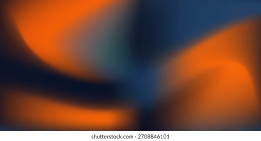 Abstract dark blue orange wavy gradient background with grainy design art good nice soft modern simple flow