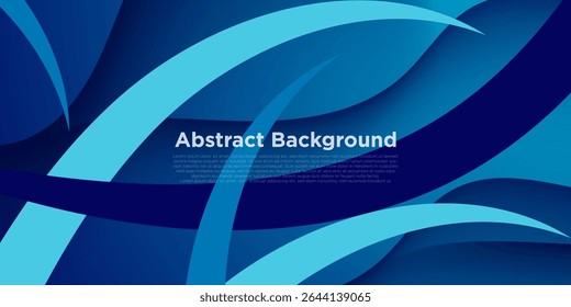 Abstract dark blue overlap curve shapes background. Simple wave shadow pattern background. Eps10 vector
