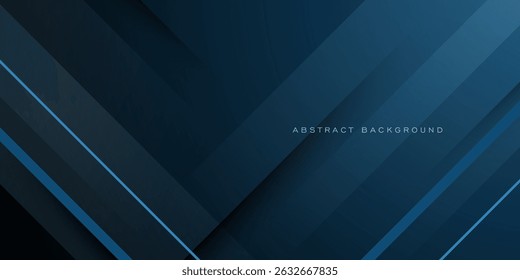 Abstrato azul escuro sobrepor fundo futurista. Formas de corte de papel design padrão com sombra e linhas. Vetor Eps10