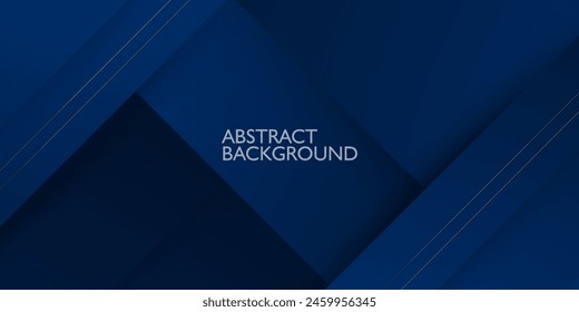 Abstract dark blue overlap shadow and lines background. Papercut template vector with straight line and shapes. Dark blue background with trendy pattern design. Eps10 vector