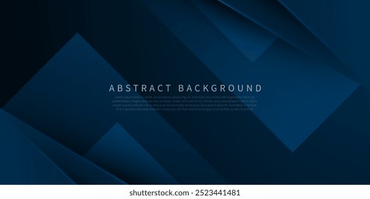 Abstract dark blue overlap shadow background. Papercut template with square shapes and shadow. Dark blue background with trendy pattern design. Eps10 vector