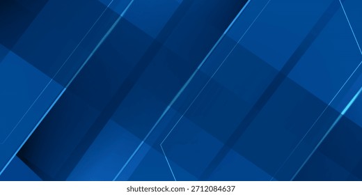 Abstrato azul escuro sobrepõe sombra e fundo de luzes. Vetor de modelo de recorte de papel com linha reta e sombra. Fundo azul escuro com design de padrão da moda. Vetor Eps10