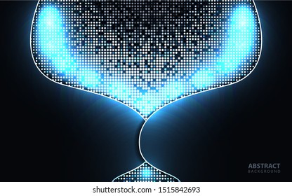 Abstract dark blue overlapping background a combination with light and glitters silver. Luxury and modern paper cover background for use frame, cover, banner, corporate, card