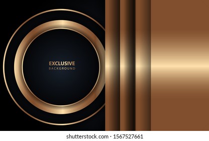 Abstract dark blue overlapping layers background a combination with golden texture line decoration. Dark luxury and premium concept vector design template for element modern cover, banner, card