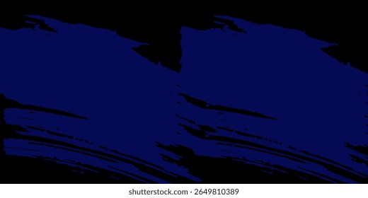Pincelada azul oscuro Abstractas del pincel en el fondo negro. Salpicadura texturizada Grunge para cartel, Anuncio o diseño artístico
