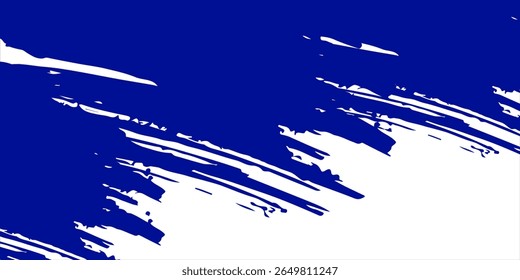 Pincelada azul oscuro Abstractas del pincel en el fondo blanco. Salpicadura texturizada del grunge para el cartel, Anuncio, 