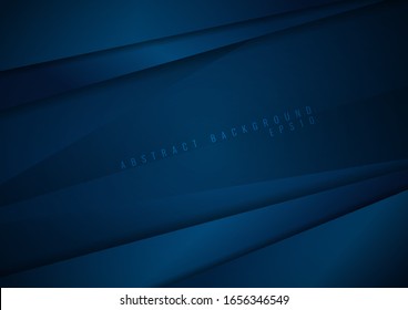 Abstract dark blue paper background triangles shape overlapping layer with space for your text. Vector illustration