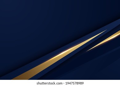 Abstract dark blue paper background triangles shape overlapping layer 