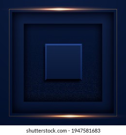 Abstract dark blue paper background triangles shape overlapping layer 