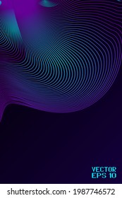 Abstract Dark Blue and Pink Geometric Pattern with Waves. Striped Spiral Texture. Hypnotic Psychedelic Illusion. Vector.3D Illustration