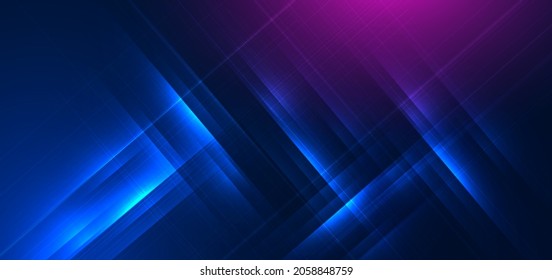 Abstract dark blue and pink gradient futuristic background with diagonal stripe lines and light effect. Vector illustration