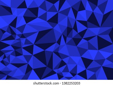 abstract dark dark blue polygon illustration background. Vector triangular low poly style. 