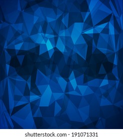 Abstract dark blue polygonal background with overlay light effect for mobile and web design . 