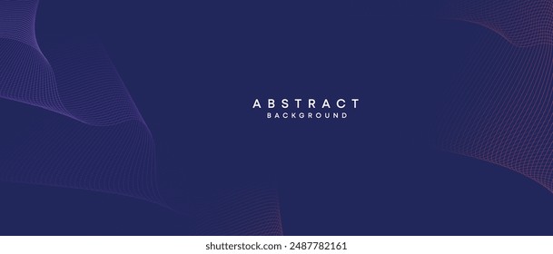 Abstract dark blue, purple geometric digital future technology flowing line background. Yellow-green-navy blue gradient wave lines texture web banner background for cover, header, poster, slide