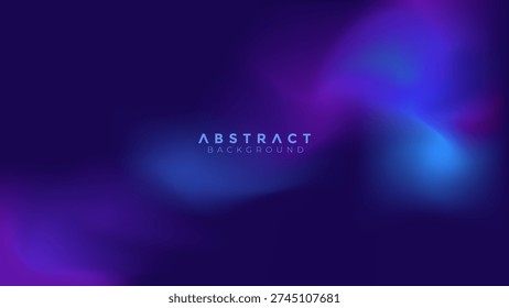 Abstract dark blue and purple liquid wave background woth glowing light