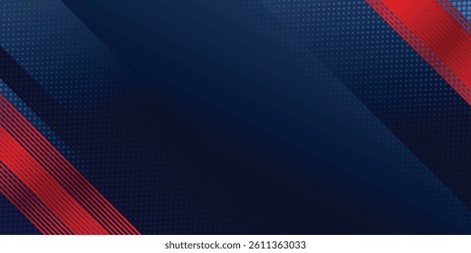 Abstract Dark Blue and Red Background with Halftone Pattern