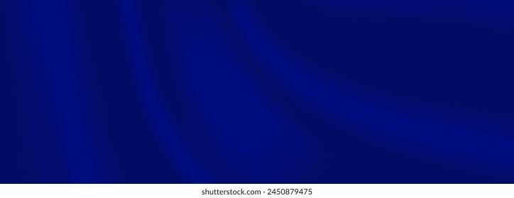 Abstractas fondo de textura de tela de satén de seda azul oscuro. Color azul marino. Pliegues ondulados suaves. Tapicería. Fondo elegante para un Producto de lujo, Navidades, cumpleaños, aniversario, premio. Anuncio. Vector.