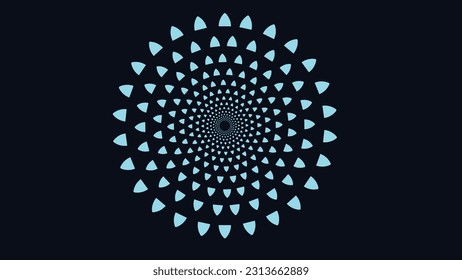 Abstract dark blue spiral flower vector background