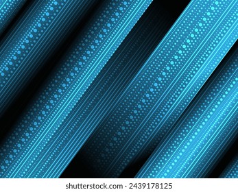 Abstract dark blue stripe gradient background with dotted line, minimal geometric technology.