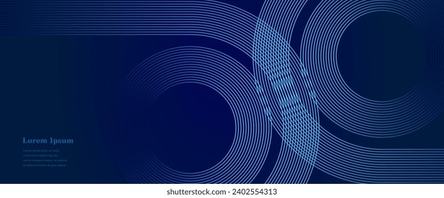 abstract dark blue stripe line, geometric circle texture background, futuristic technology, retro styled concept