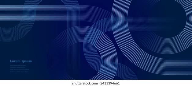 abstract dark blue stripe line, geometric circle texture background, futuristic technology, retro styled concept