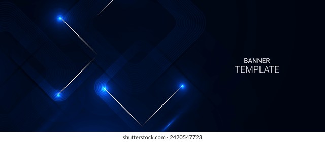 Abstract dark blue tech pattern glossy background