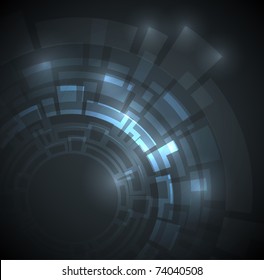 Abstract dark blue technical background with place for your text
