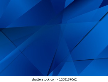 Abstract dark blue technical polygonal background. Vector low poly geometric design