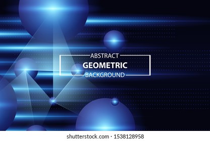 Abstract dark blue technology background with circle dot and light background. Science and cyber vector design concept for use theme, wallpaper, website, cover, banner, presentation 