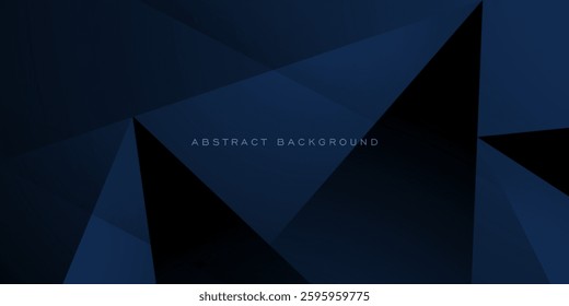 Abstract dark blue triangle 3D background. Simple triangle overlap pattern. Eps10 vector