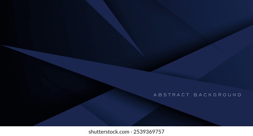 Abstractas diseño geométrico de color triángulo azul oscuro. Ilustración vectorial de fondo futurista de papercut superpuesto moderno. Vector Eps10