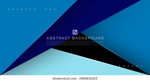 Abstractas triángulo azul oscuro en diseño geométrico de color oscuro. Moderna Ilustración vectorial de fondo futurista de corte de papel superpuesto. Vector Eps10